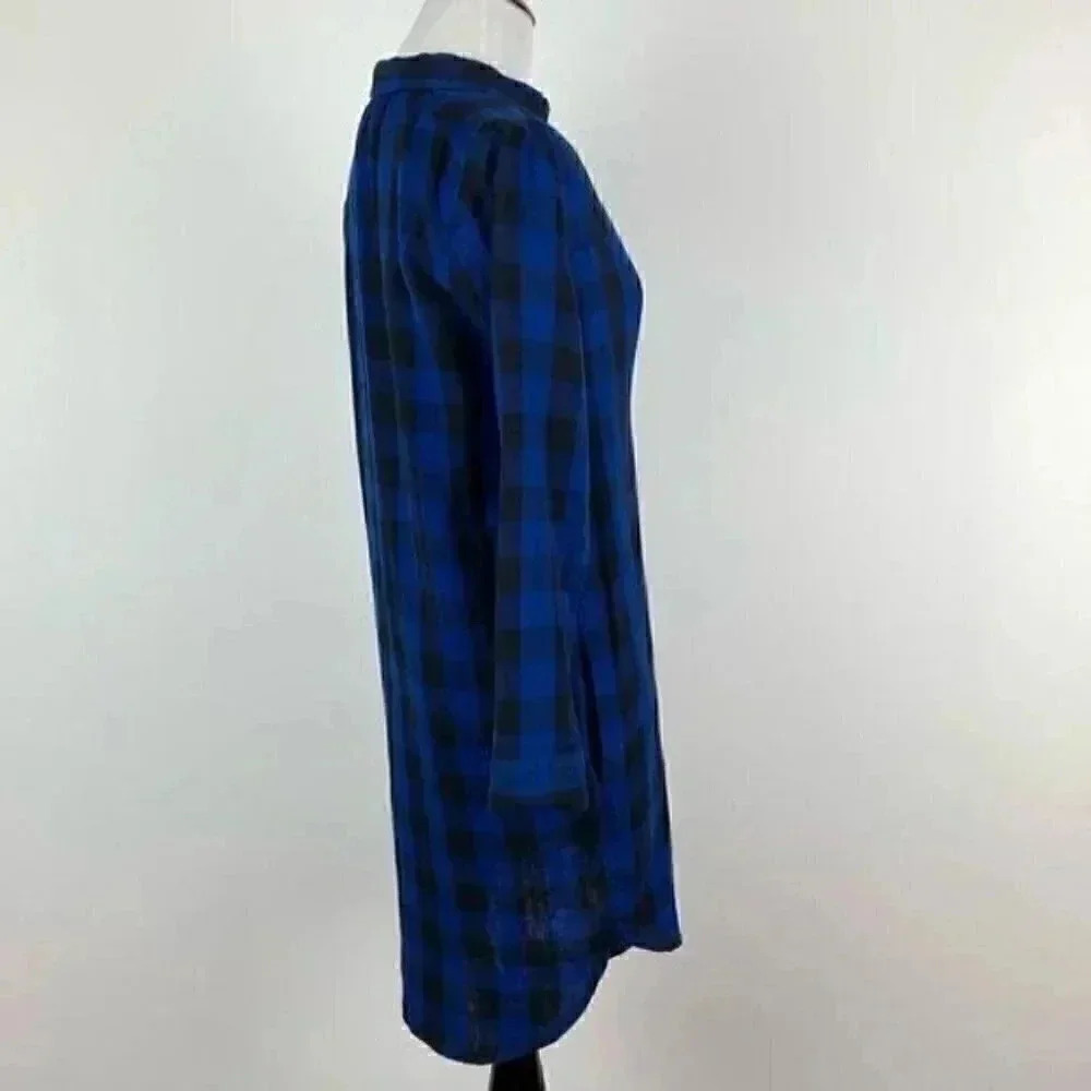 Madewell latitude shirt dress XXS black blue E1510 - Picture 3 of 16